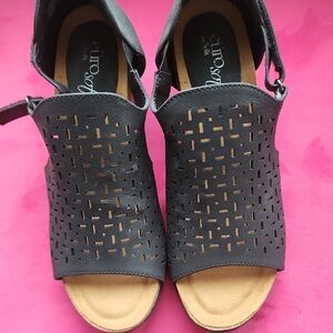 Chic Black Perforated Sandals